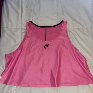 NWOT 2X Pink and Black Nike Plus Size Crop Logo Tank Top